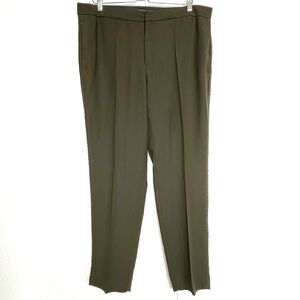 Banana Republic Avery Pants 14L Green Pom Pom Trim Fall 2018 Pleated